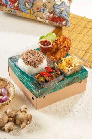Mlinjo Classic Box Ayam Goreng Suwir Tanpa Telor
