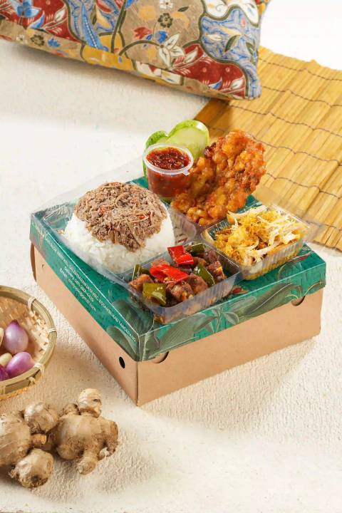 Mlinjo Classic Box Ayam Goreng Suwir Tanpa Telor